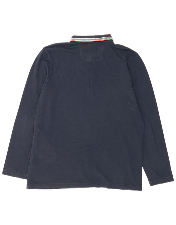 Cămașă polo Hugo Boss pentru bărbați, cu mânecă lungă, cu formă normală, 2XL, bumbac bleumarin