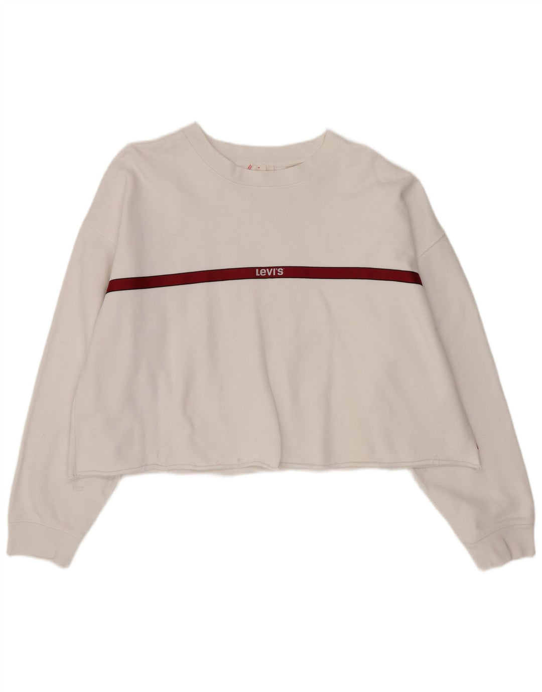 Levi's Pulover oversized Crop pentru femei UK 14 Large White Striped