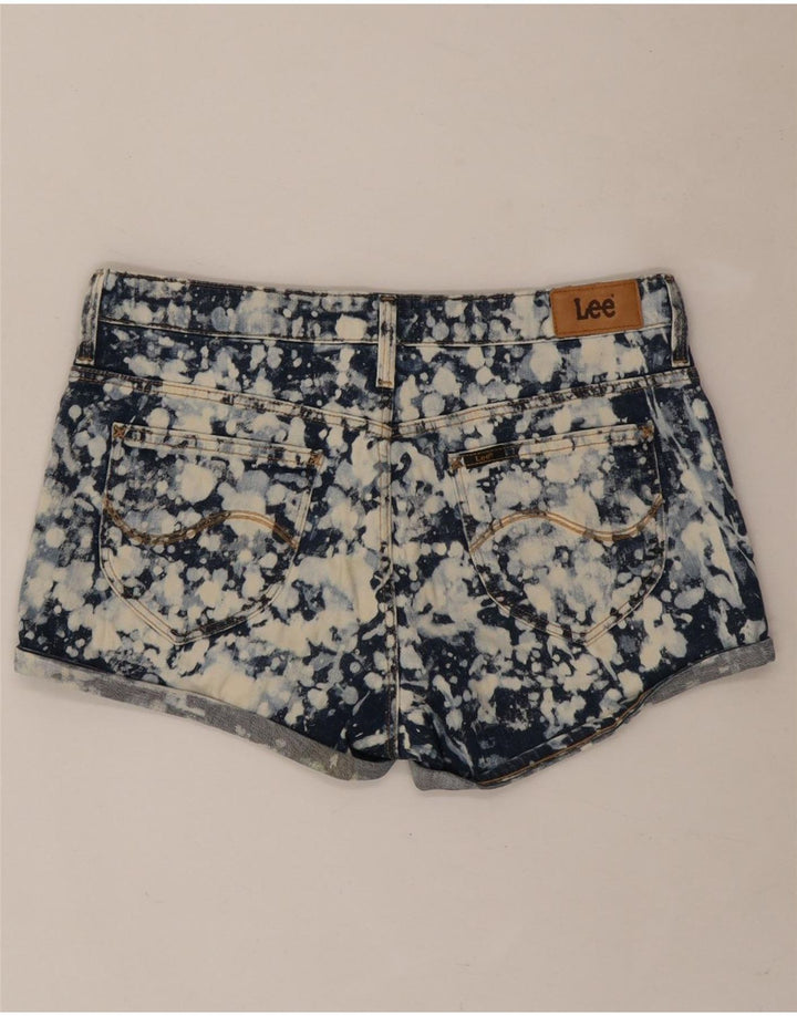 Pantaloni caldi din denim pentru femei Lee W28, bumbac cu vopsea cravată, albastru marin mediu