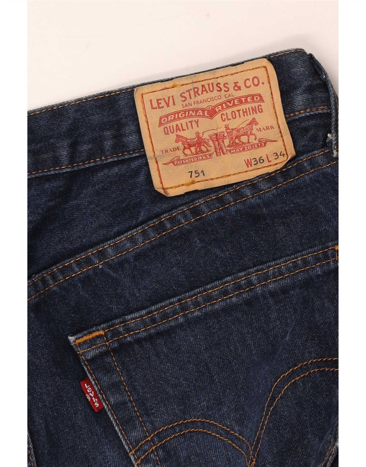 Blugi drepti tăiați pentru bărbați Levi's 751 W36 L25 bleumarin