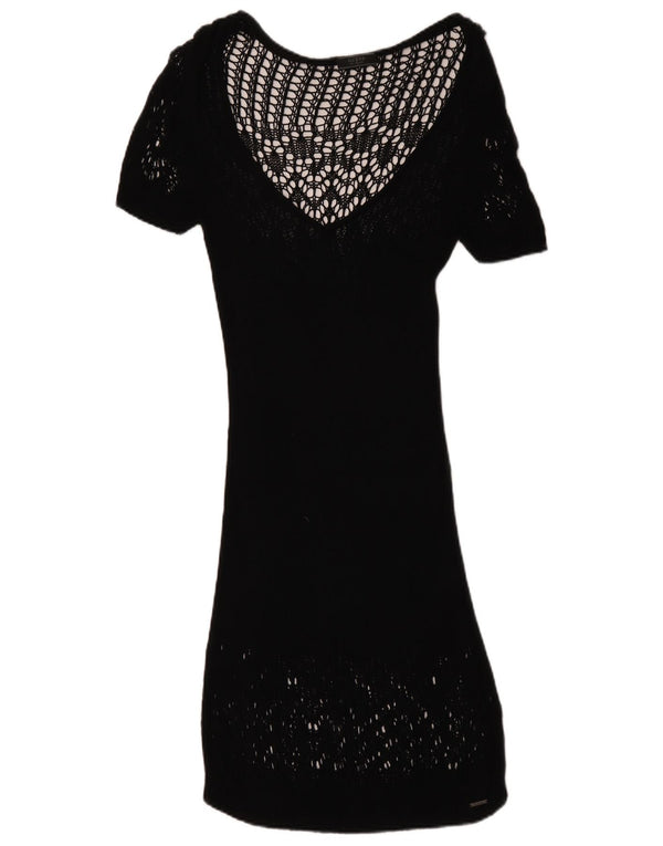 Rochie cu mânecă scurtă din croșetat Guess pentru femei UK 12 Medium Black
