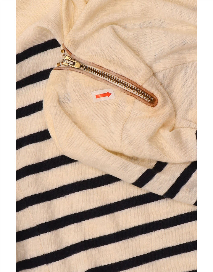 Massimo Dutti Top pentru femei cu mâneci 3/4 UK 12, mediu, bumbac cu dungi alb
