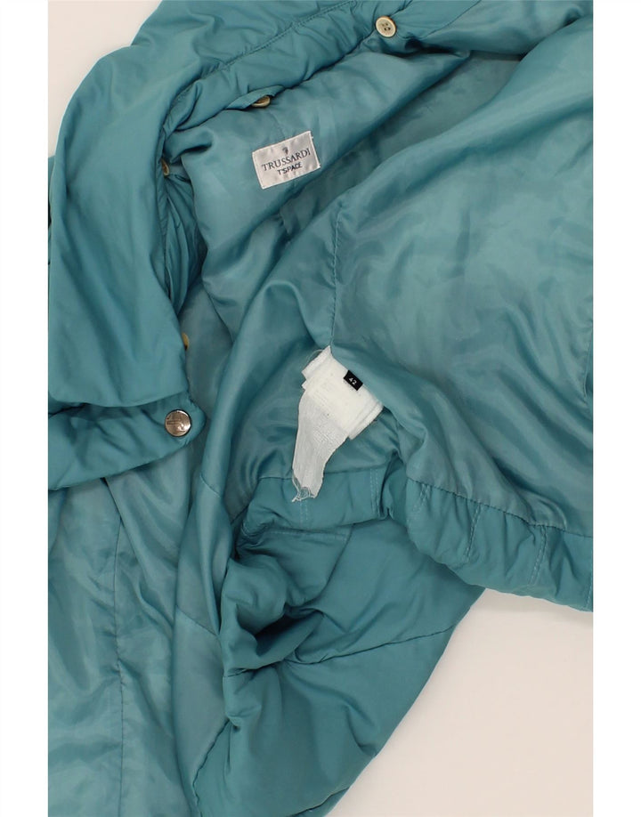 TRUSSARDI Womens Padded Jacket IT 42 Medium Turquoise Polyamide Vintage Trussardi and Second-Hand Trussardi from Messina Hembry 