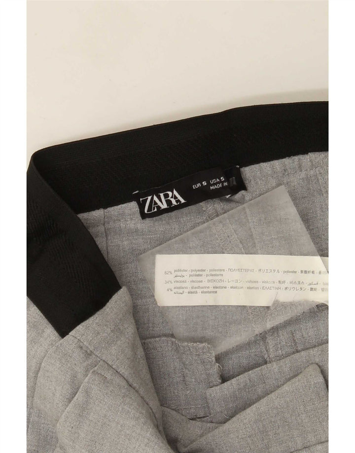 Pantaloni de costum slim pentru femei Zara Mici L26 L26 Gri Poliester color bloc