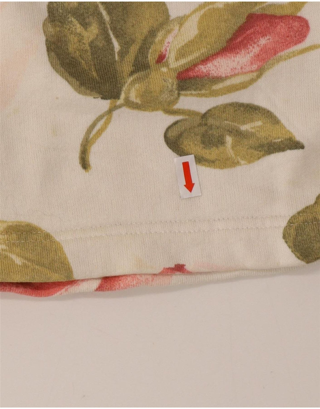 VINTAGE Top pentru femei cu mânecă lungă UK 16 mare bumbac floral alb