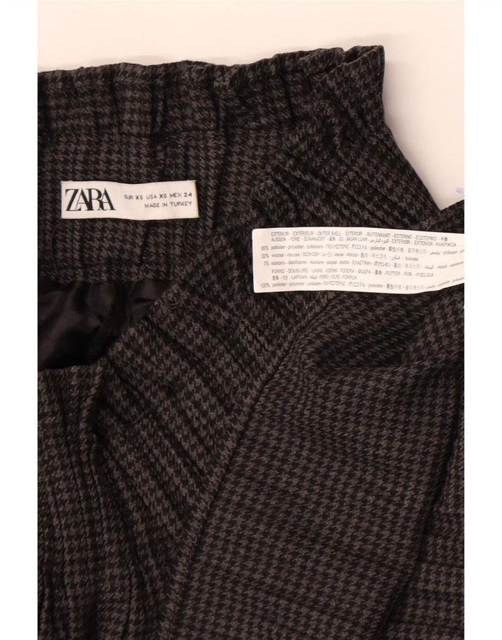 Short pentru femei cu talie înaltă Zara UK 4 XS poliester cu picior de gală gri