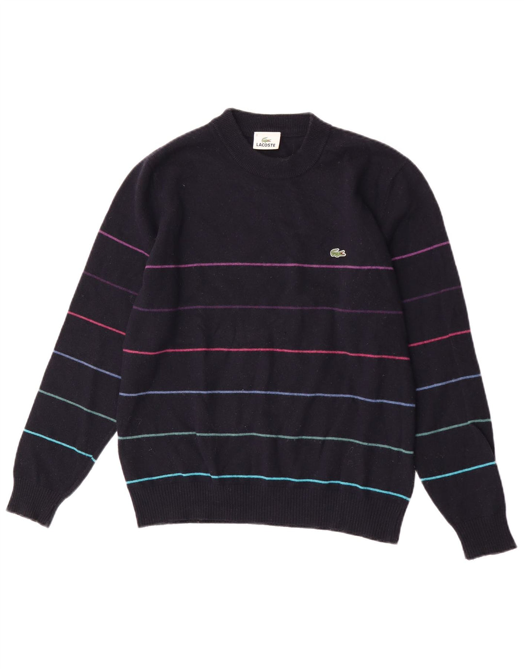 Pulover pentru bărbați Lacoste cu decolteu triplu, mărimea 3, cu dungi mici, bleumarin