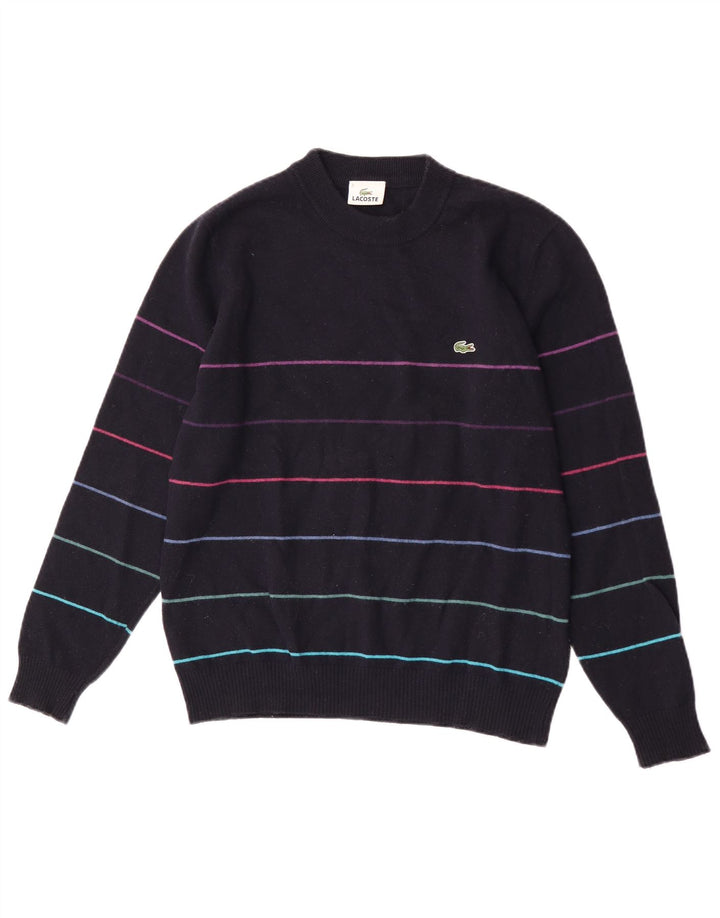 Pulover pentru bărbați Lacoste cu decolteu triplu, mărimea 3, cu dungi mici, bleumarin
