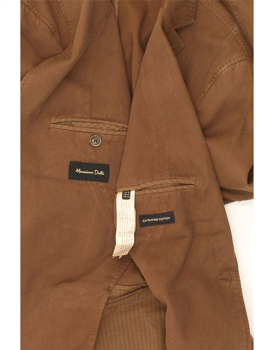 MASSIMO DUTTI Jachetă pentru bărbați cu 2 nasturi EU 56 XL Bumbac maro