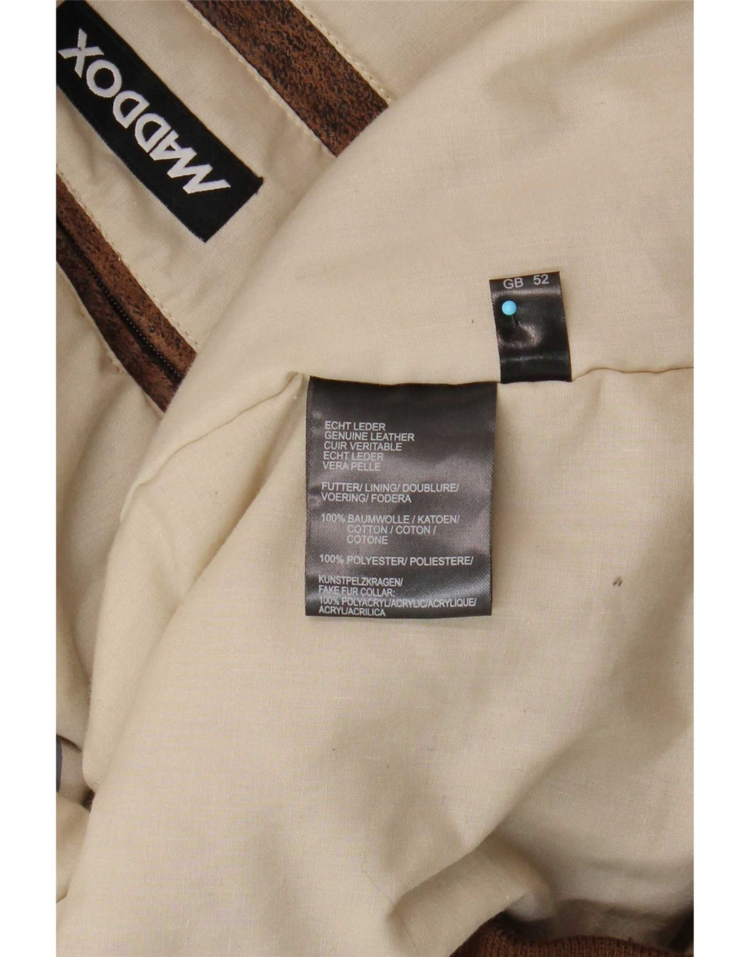 Jachetă din piele pentru bărbați Maddox UK 52 6XL din piele maro