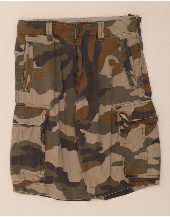 Pantaloni scurți cargo pentru bărbați LEE W32 bumbac camuflaj kaki mediu