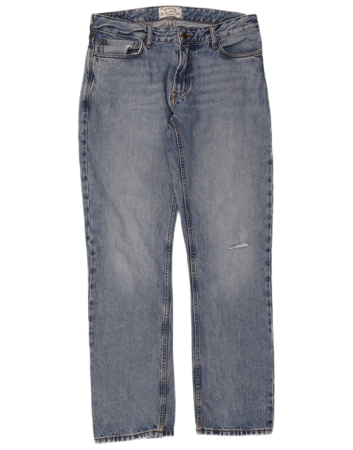 Fat Face pentru bărbați blugi distressed drepte L30 L34 Bumbac albastru