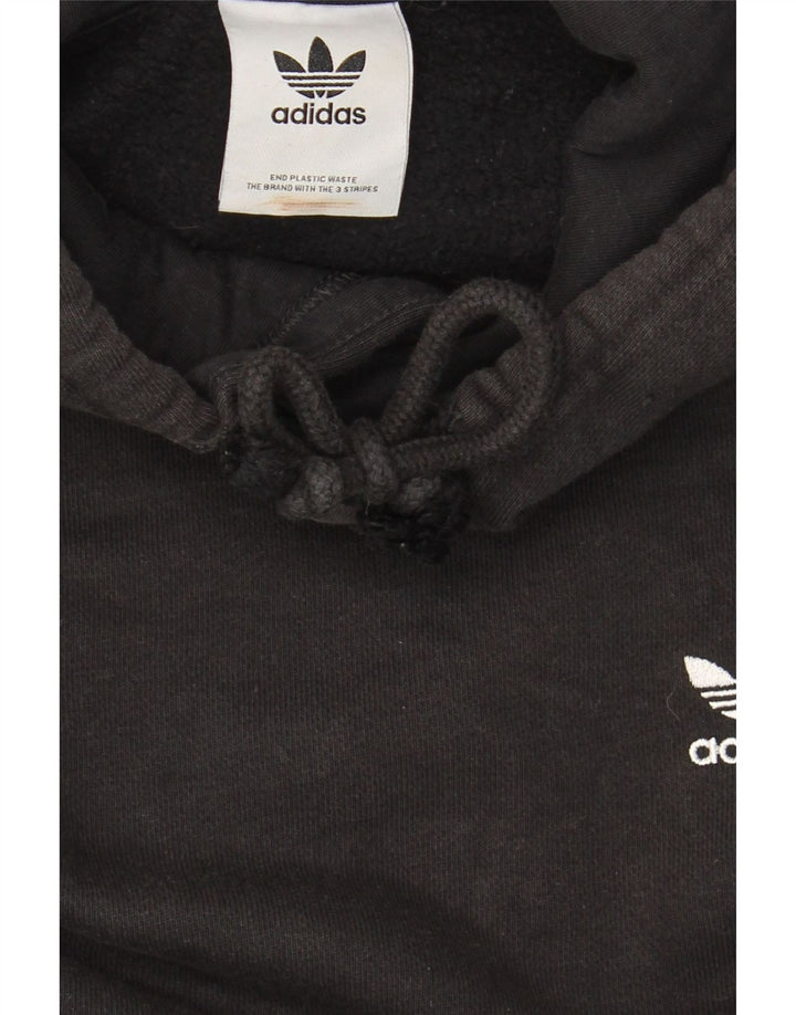 ADIDAS Mens Hoodie Jumper Medium Black Cotton Vintage Adidas and Second-Hand Adidas from Messina Hembry 