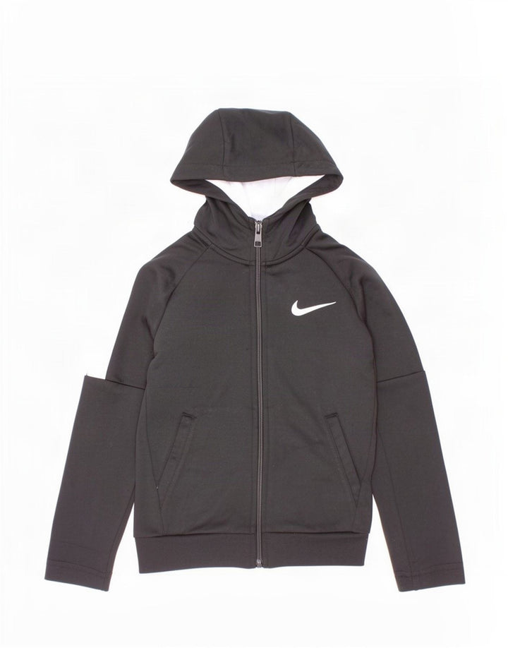 Pulover Nike pentru băieți, cu fermoar, 4-5 ani, mic, negru, poliester