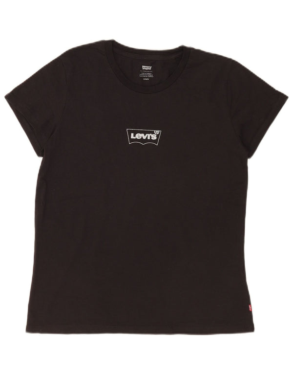 Levi's Womens Graphic T-Shirt Top UK 14 Medium Black Cotton