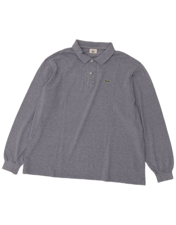 Lacoste Mens Long Sleeve Polo Shirt Size 8 3XL Blue Flecked Cotton