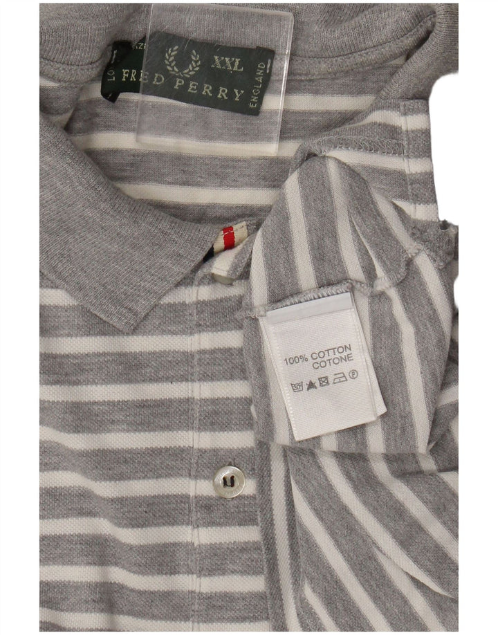 Cămașă polo Fred Perry pentru bărbați 2XL, bumbac cu dungi gri