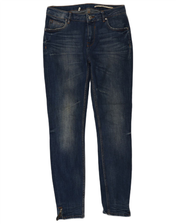 Blugi slim pentru femei cu talie medie L26 L29 din bumbac albastru