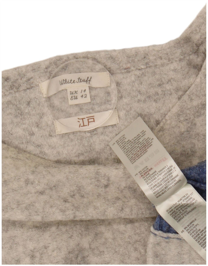 White Stuff Pulover pentru damă cu gât de barcă, UK 14, mare, gri, bloc de culoare