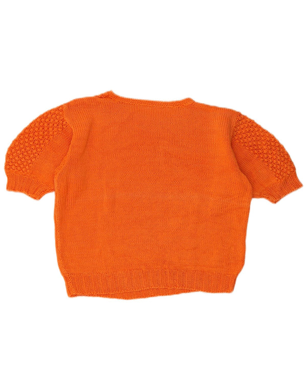 Pulover Vintage pentru femei Crop Crew Deck Pulover UK 14 Medium Orange