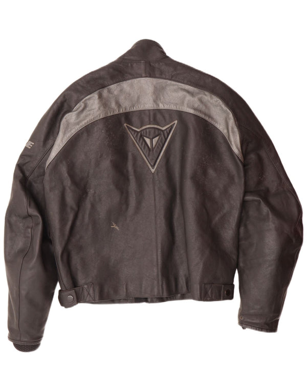 Jachetă pentru bărbați DAINESE Graphic Racer Mărimea 54, mare, neagră, din piele color bloc