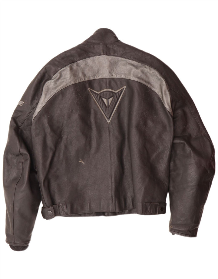 Jachetă pentru bărbați DAINESE Graphic Racer Mărimea 54, mare, neagră, din piele color bloc