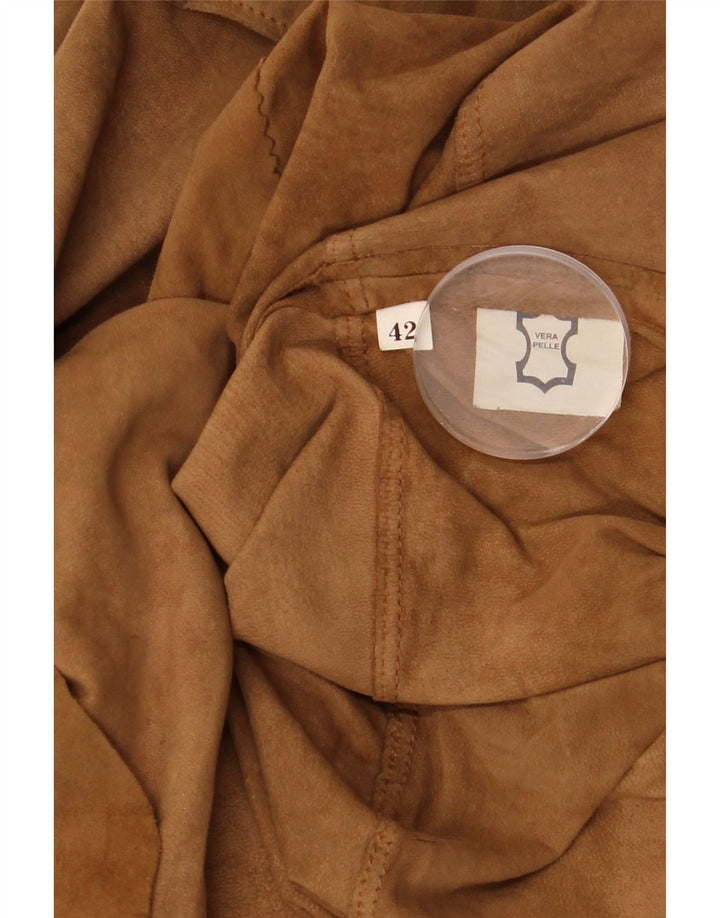 Pardesiu vintage de piele intoarsa pentru femei IT 42 Medium Beige Piele