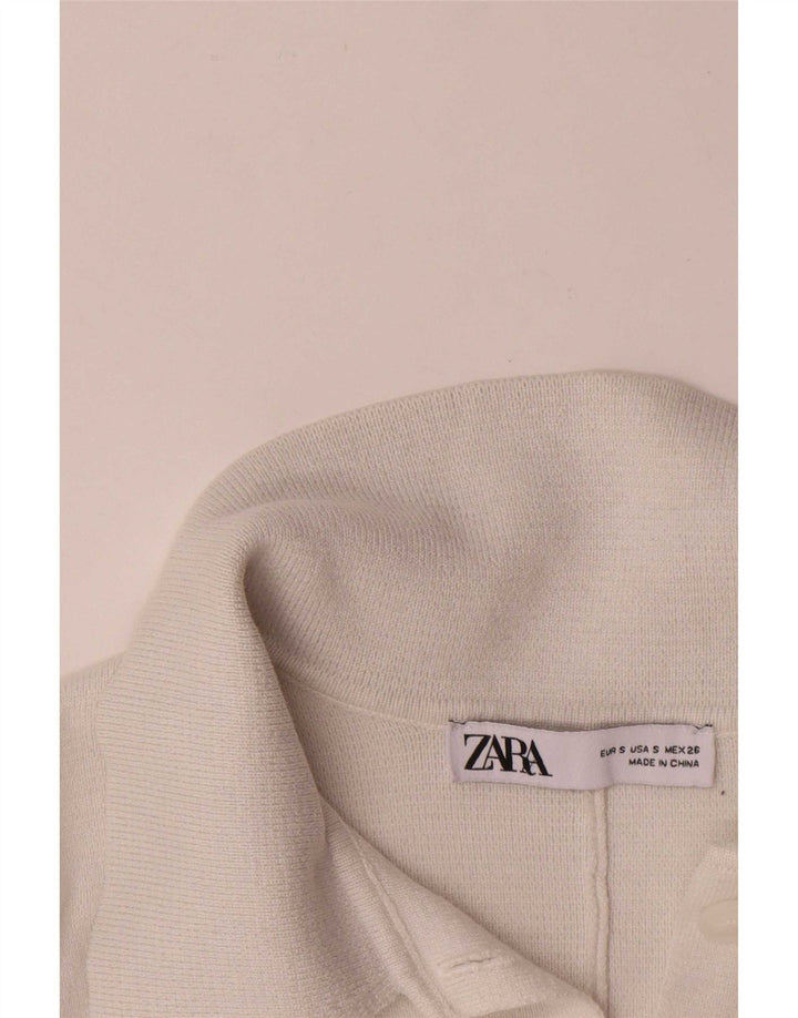 Top cardigan supradimensionat pentru femei Zara UK 10 Small White Viscose