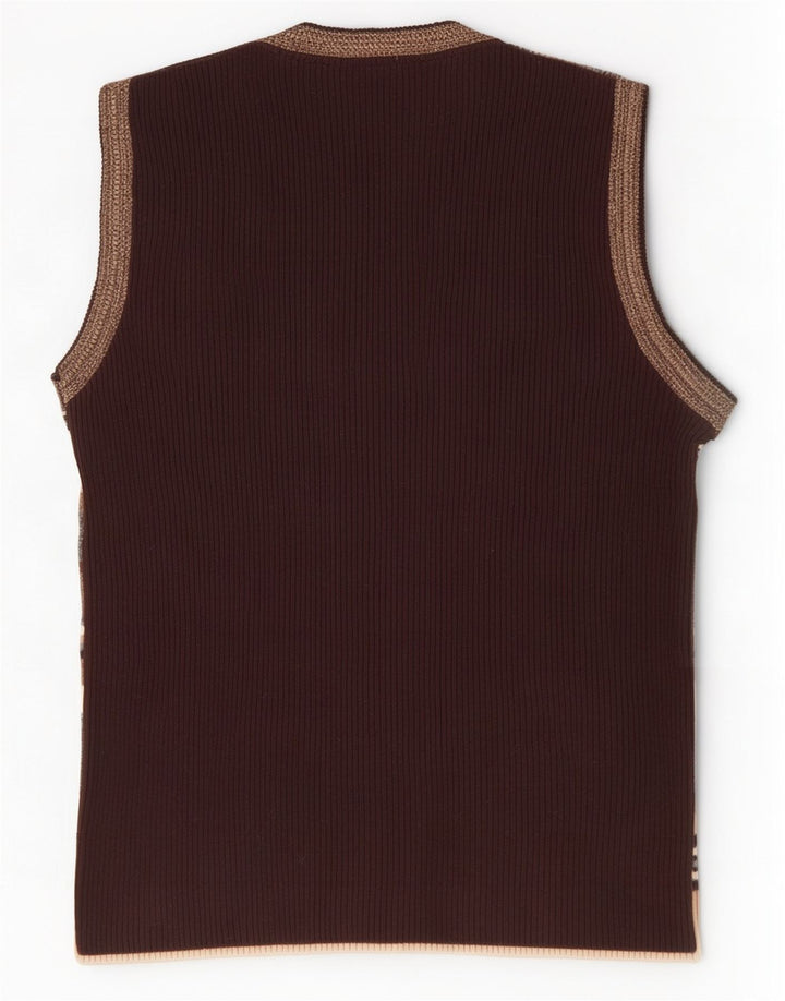 Vesta pentru bărbați Zara Tank Top mare maro cu dungi acrilice