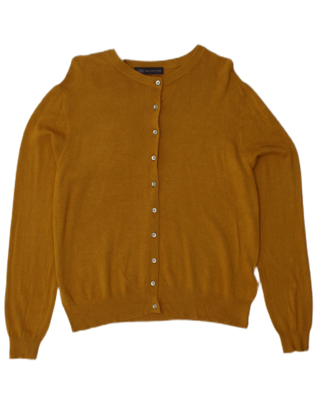 MARKS & SPENCER Pulover cardigan pentru femei UK 12 Viscoză galbenă medie