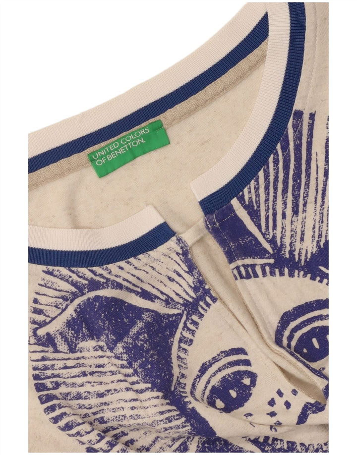 Bluză Benetton pentru femei Crop Batwing Top UK 14 Medium Off White