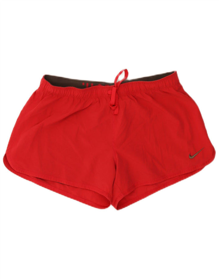 Pantaloni scurti sport NIKE Dri Fit pentru femei UK 16 Poliester roșu mare