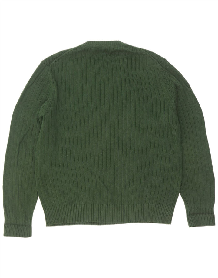 Pulover Nautica pentru bărbați cu decolteu triplu, verde mare