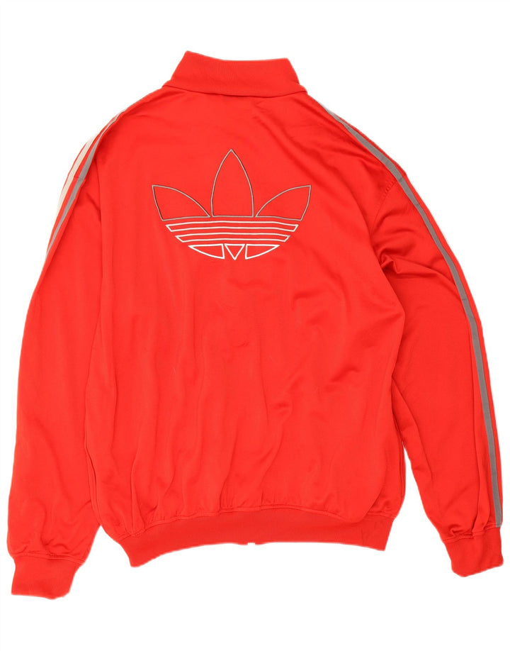 Jachetă de top pentru trening cu grafică Adidas pentru bărbați, poliester roșu mare