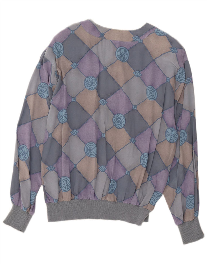 Bluză cămașă pentru femei AGENDA IT 42 Mătase cu carouri albastre medii