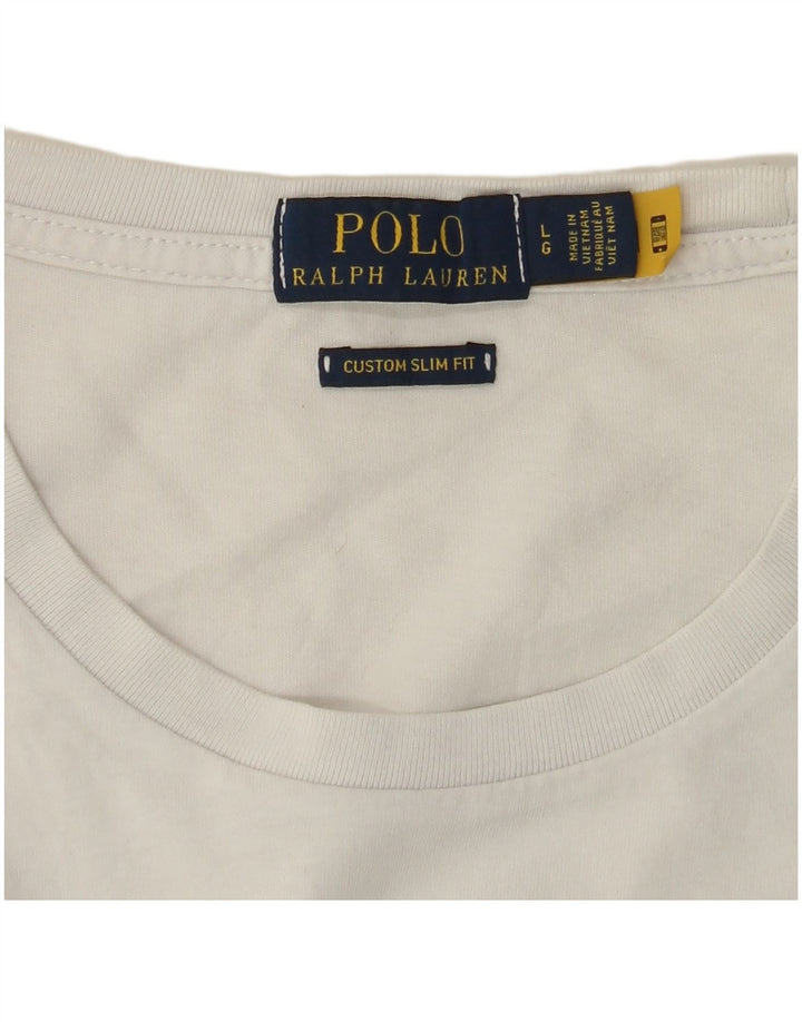 POLO RALPH LAUREN Tricou grafic personalizat pentru bărbați, cu croiala subțire Top mare, alb