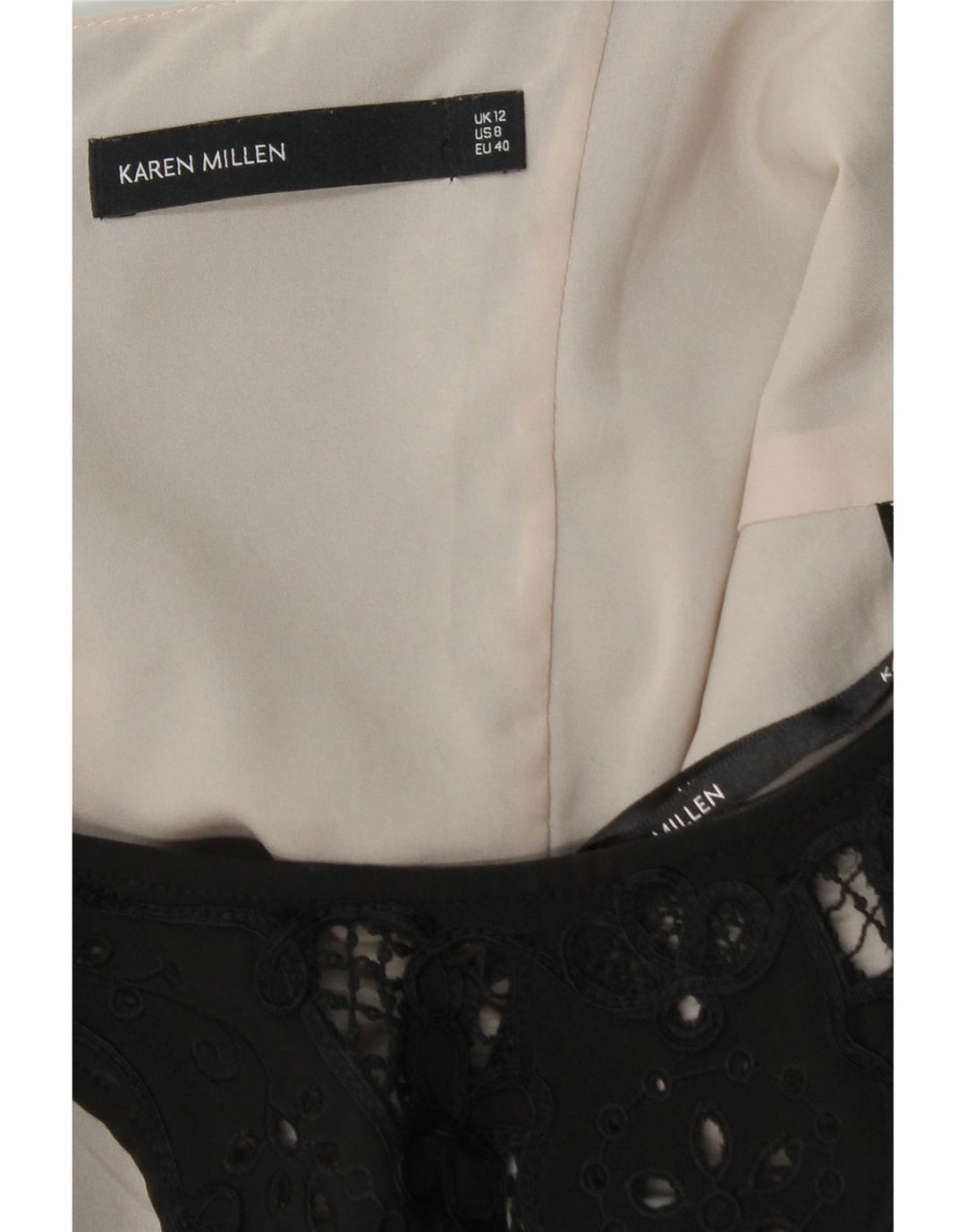 KAREN MILLEN Rochie bodycon fără mâneci pentru femei UK 12 Poliester mediu negru