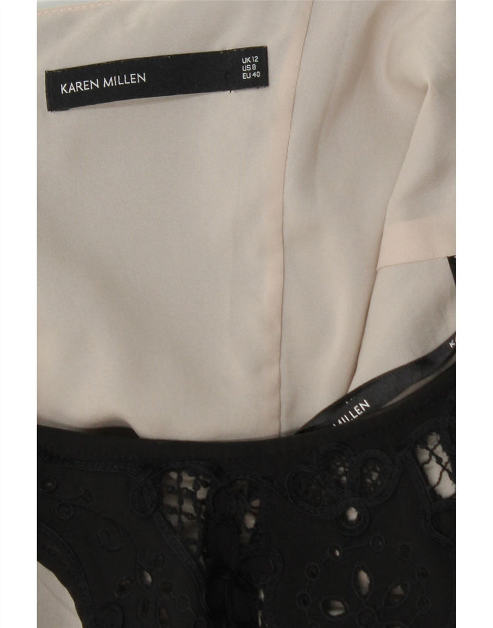 KAREN MILLEN Rochie bodycon fără mâneci pentru femei UK 12 Poliester mediu negru
