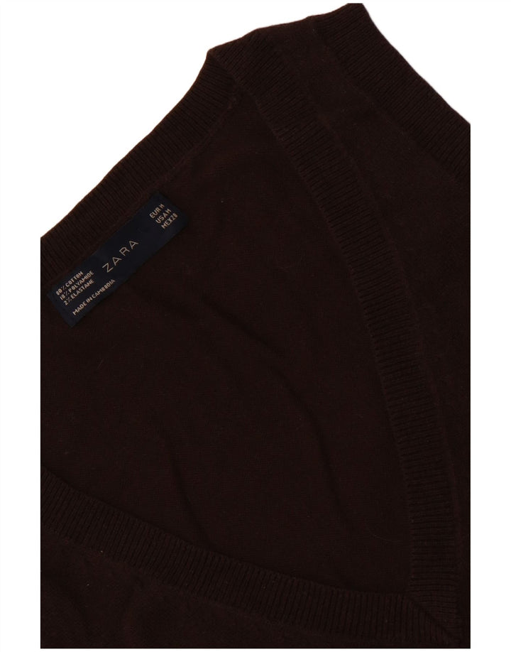 Vesta pentru femei Zara UK 12 Bumbac maro mediu