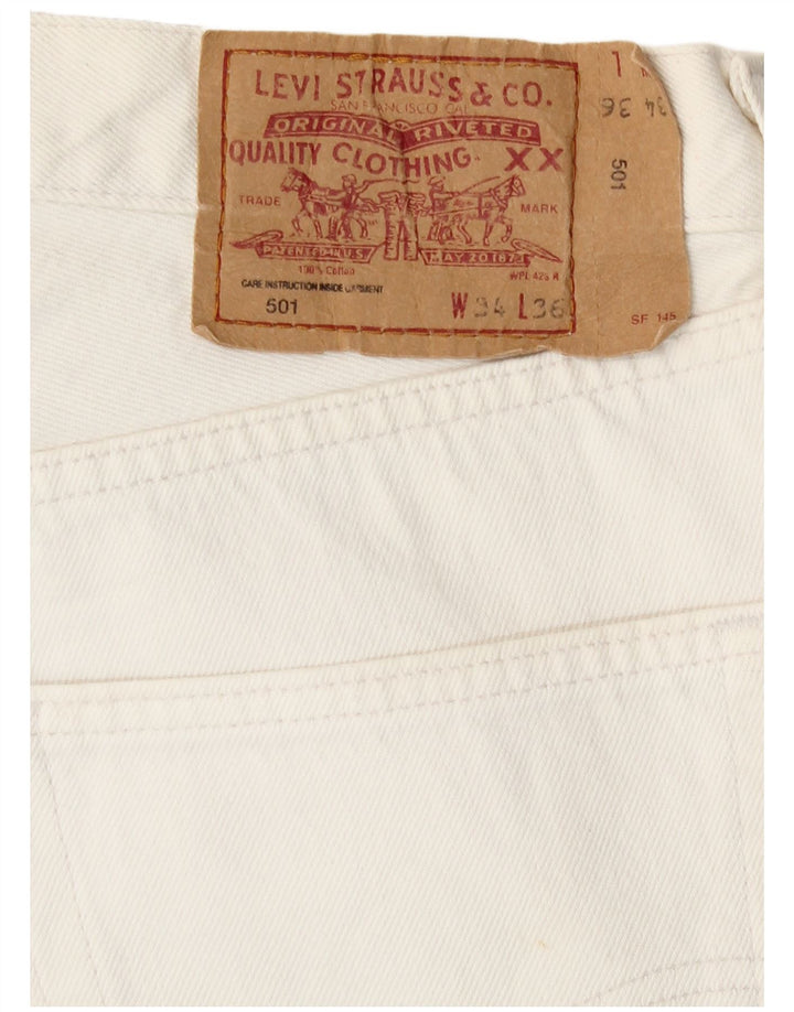 Blugi Levi's 501 Straight pentru bărbați W34 L31 Bumbac alb