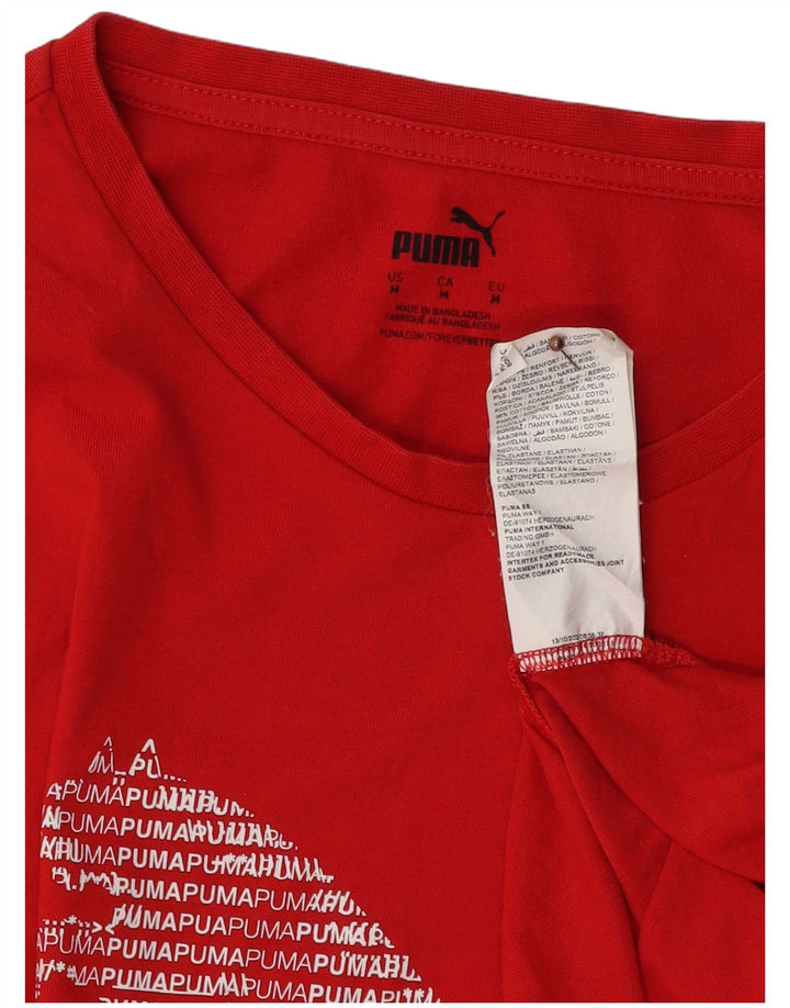 Tricou grafic PUMA pentru bărbați Top din bumbac roșu mediu