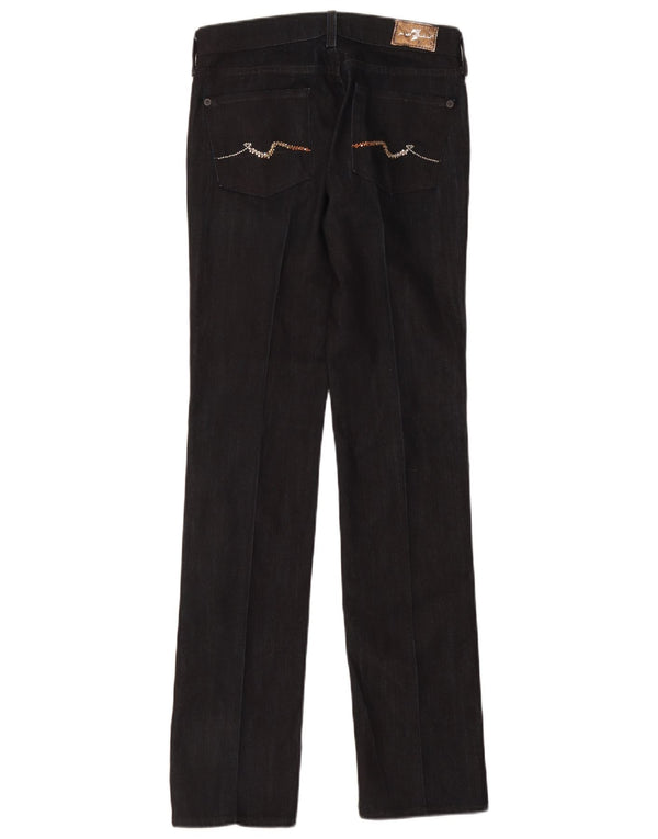 7 For All Mankind Blugi drepti pentru femei W26 L34 Bumbac negru