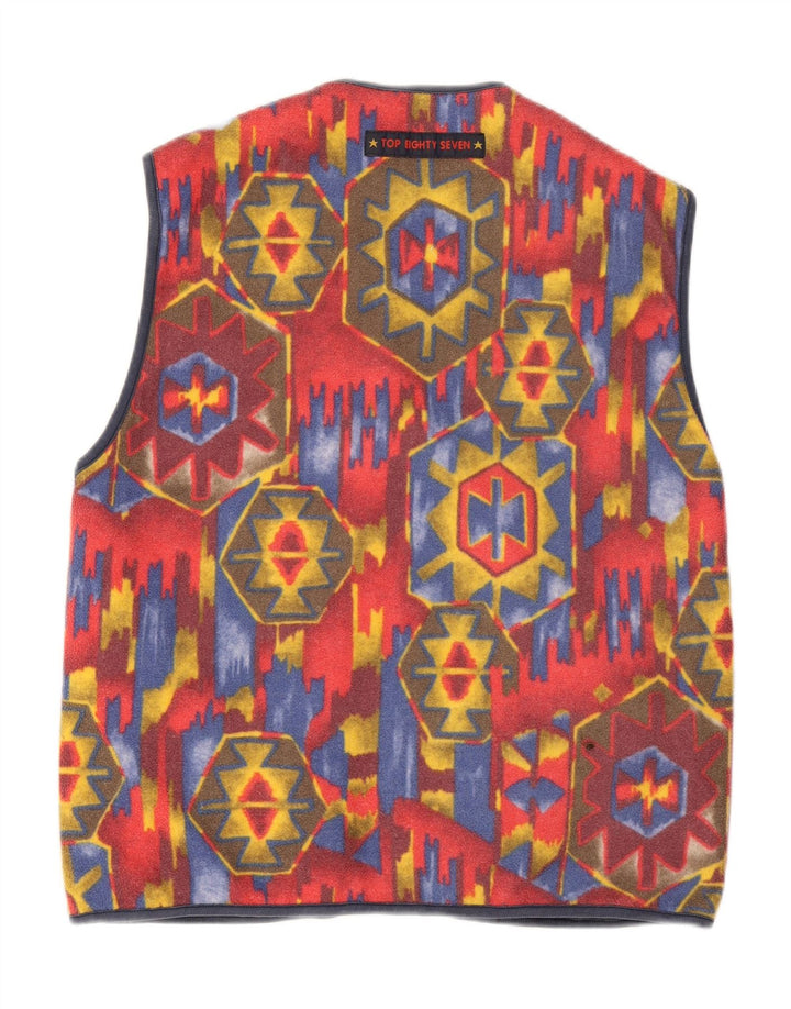 Gilet vintage pentru bărbați reversibil UK 38 Medium Red Geometric