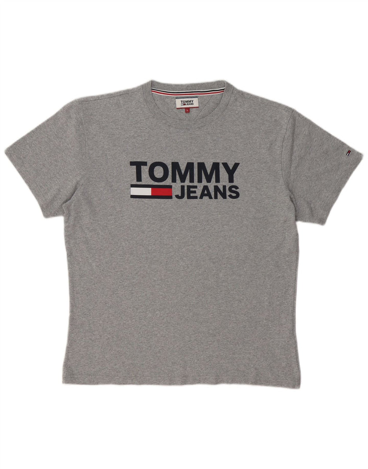 TOMMY HILFIGER Tricou grafic pentru bărbați Top mare bumbac gri
