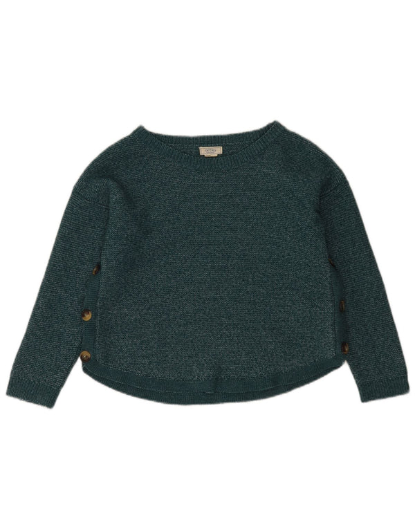 FAT FACE Pulover crop oversize cu gât de barcă pentru femei UK 10 Small Green