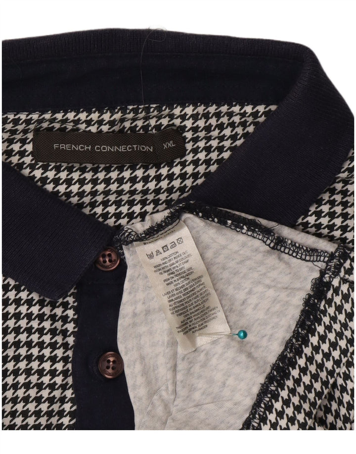 Cămașă polo pentru bărbați French Connection 2XL, bumbac cu picior de gală negru