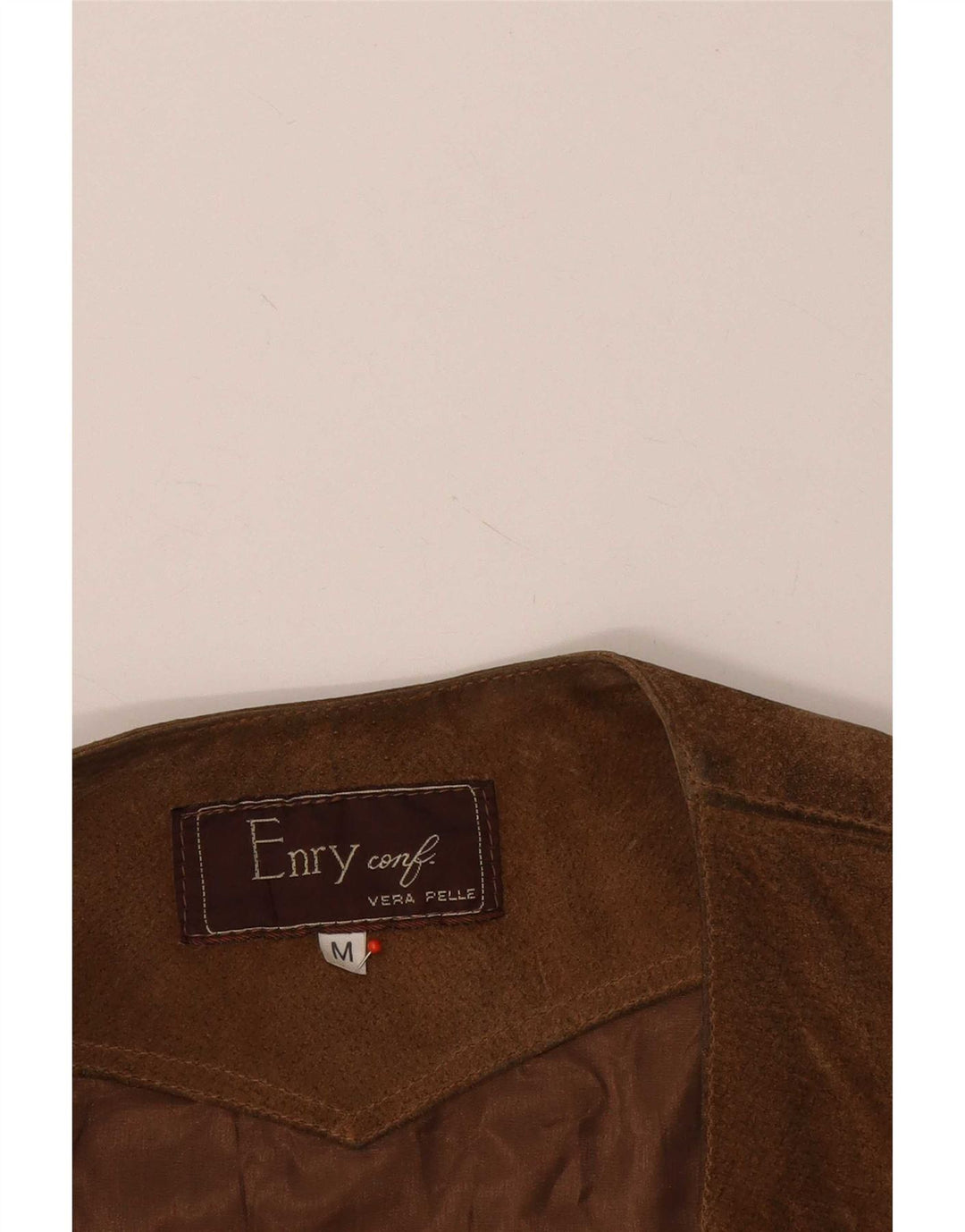 Gilet vintage pentru bărbați din piele intoarsa, UK 38, maro mediu, piele