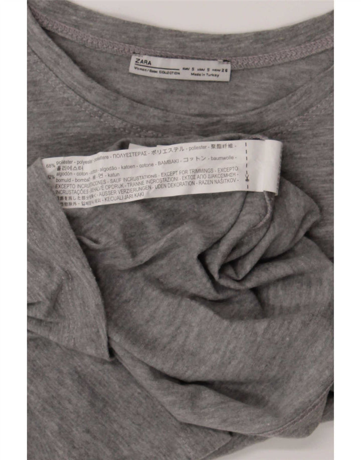 Tricou cu grafică Zara pentru femei Top UK 10, poliester cu pete gri mici