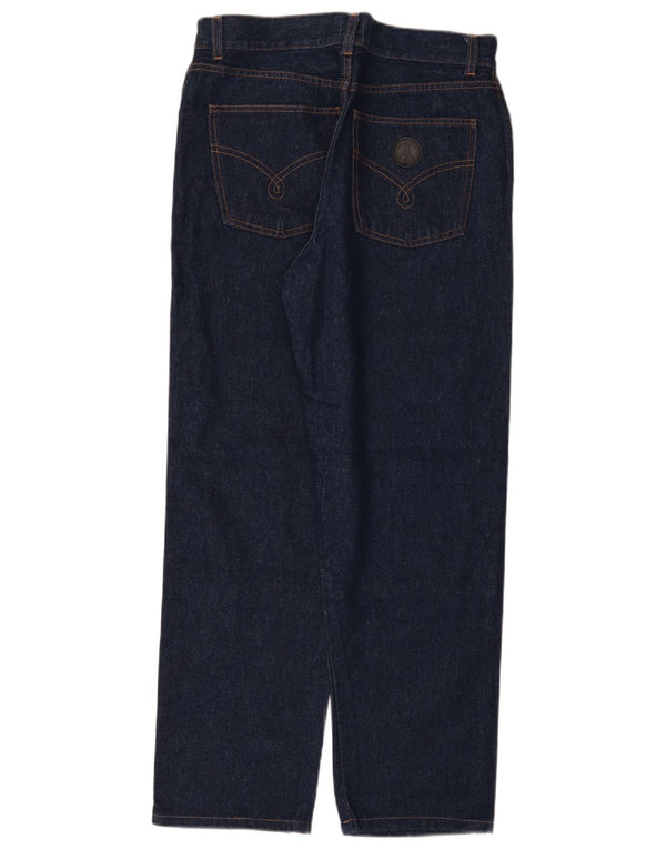 Blugi drepti pentru femei Moschino L33 L29, albastru bleumarin, bumbac