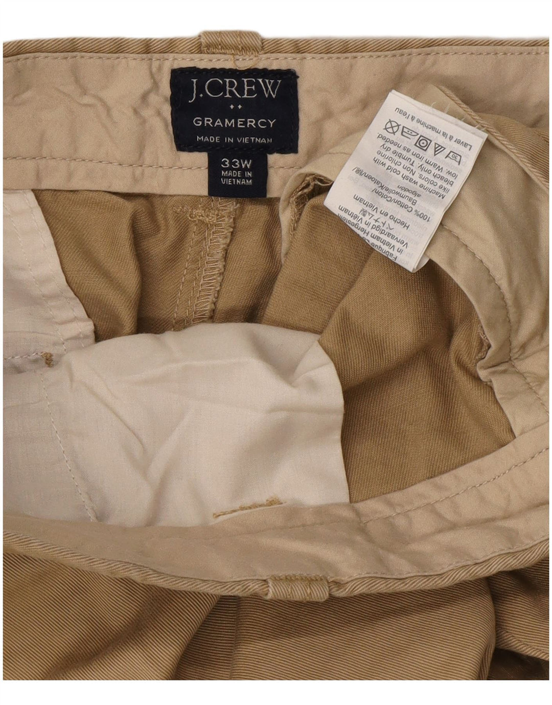 Pantaloni scurți chino Gramercy J. Crew pentru bărbați W33 bumbac mediu bej